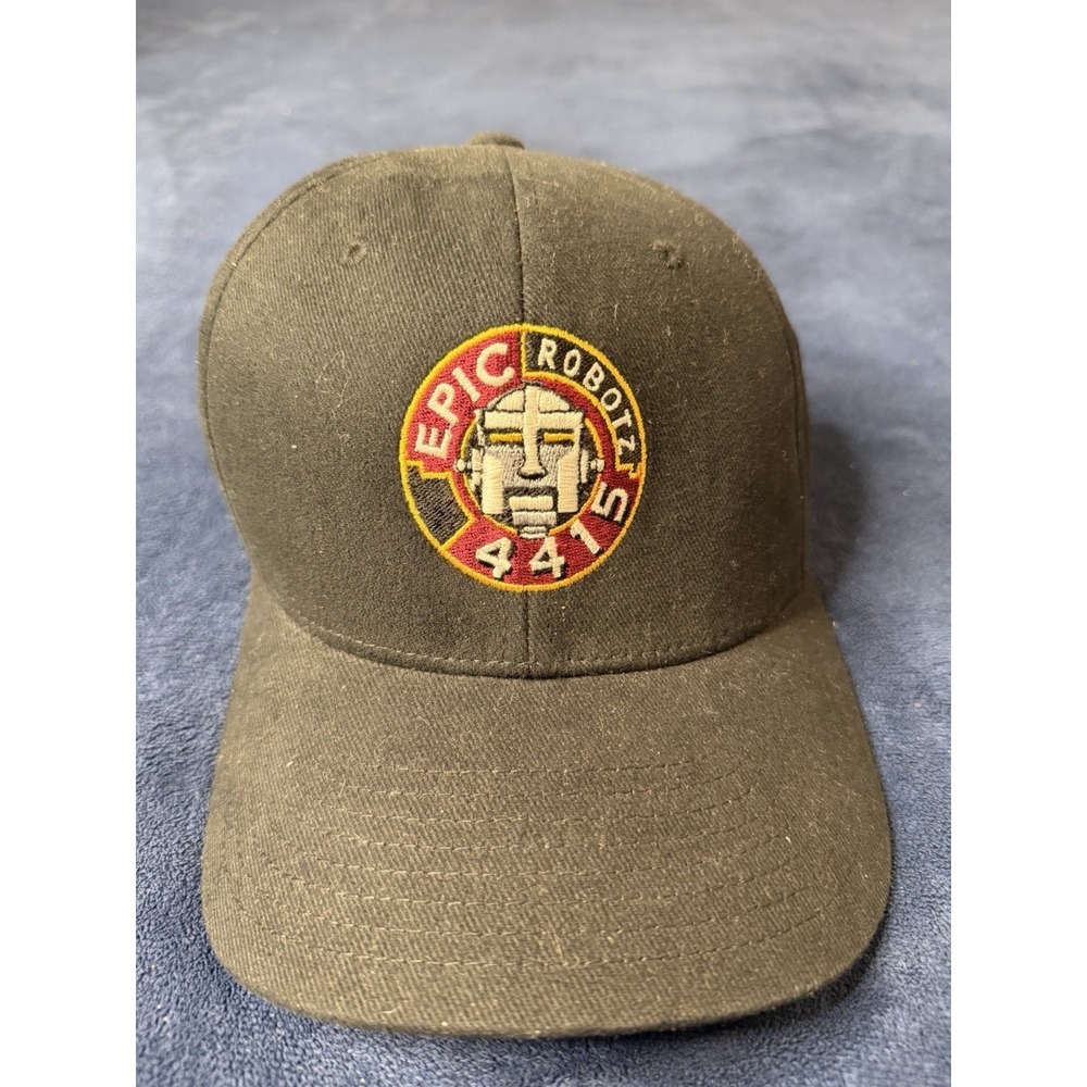 Flexfit Epic Robots Team 4415 Baseball Hat Black Sz S-M Structured Cap Pin